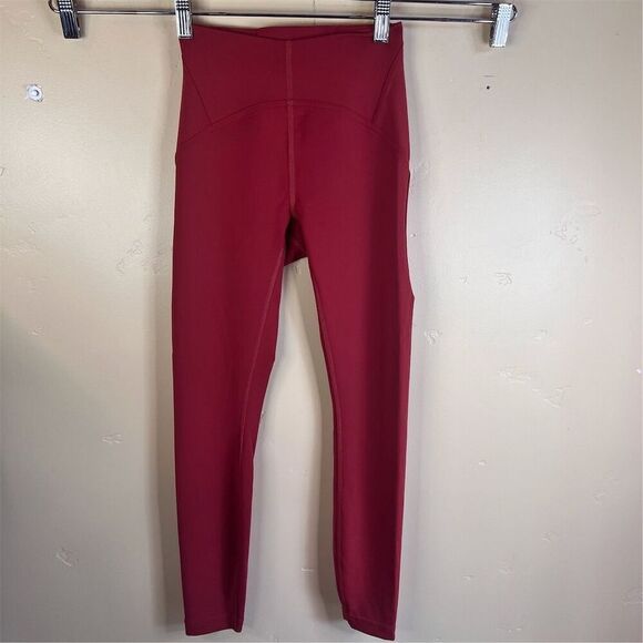 Lululemon‎ Instill HR 25” Smooth Cover Fabric Smoky Red Size 2 Women's Leggings - Picture 1 of 6